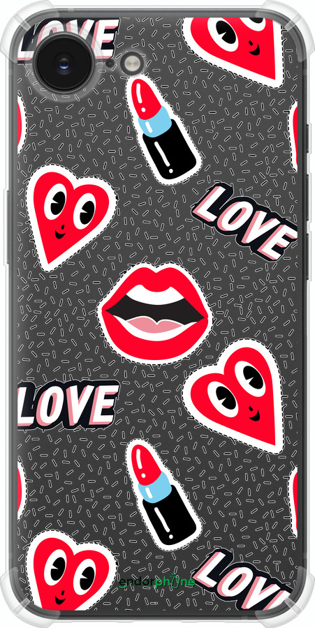 Силикон с усиленными углами чехол Стикеры v3 для Apple iPhone 16e - 5502sp-3971 изображение 