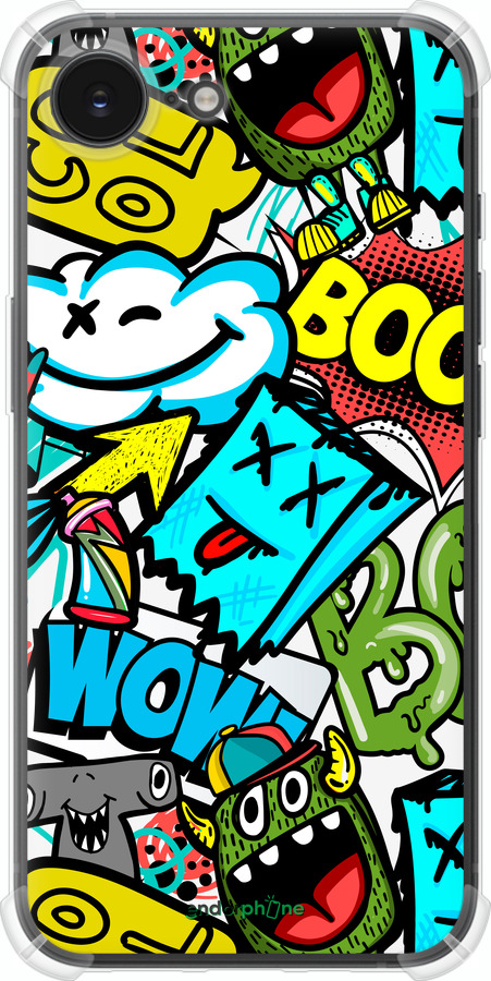 Силикон с усиленными углами чехол Стикеры v4 для Apple iPhone SE 4 - 5508sp-3652 изображение 