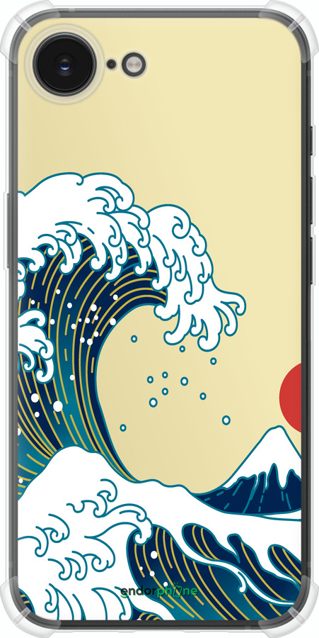 Силіконовий протиударний с посиленими кутами чехол Японські хвилі для Apple iPhone SE 4 - 5533sp-3652 изображение 