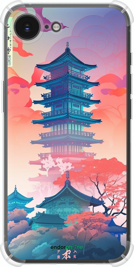 Силикон с усиленными углами чехол Япония монастырь для Apple iPhone 16e - 5590sp-3971 изображение 