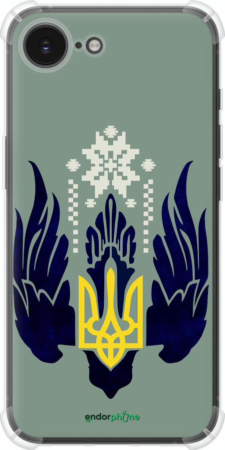 Силикон с усиленными углами чехол Тризуб с крыльями для Apple iPhone 16e - 5640sp-3971 изображение 