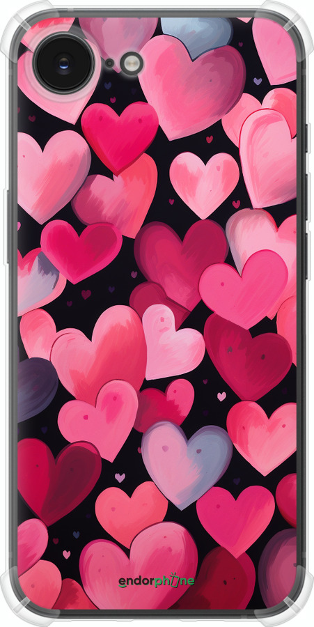 Силикон с усиленными углами чехол Сердечки 4 для Apple iPhone SE 4 - 5662sp-3652 изображение 