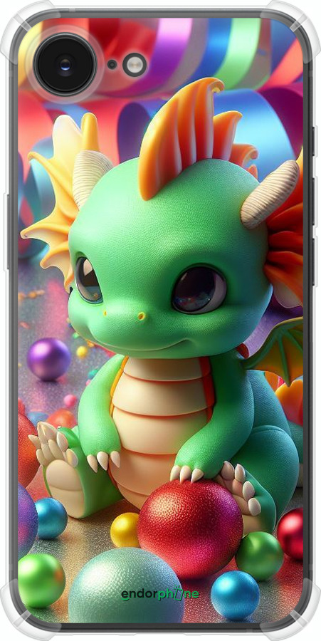 Силіконовий протиударний с посиленими кутами чехол Веселий дракончик для Apple iPhone SE 4 - 5812sp-3652 изображение 