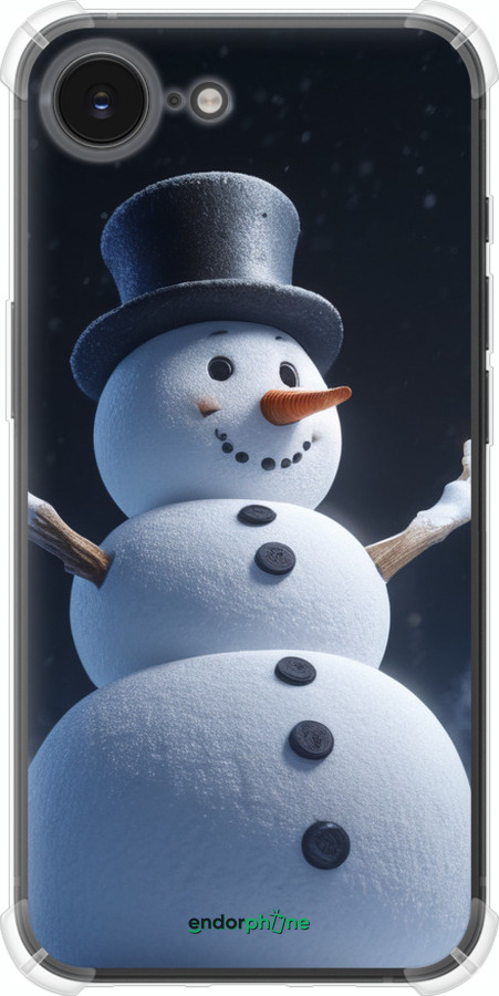 Силіконовий протиударний с посиленими кутами чехол Сніговик для Apple iPhone SE 4 - 5826sp-3652 изображение 