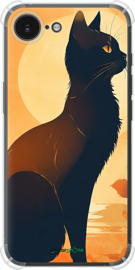 Силикон с усиленными углами чехол Черная кошка v2 для Apple iPhone 16e - 5830sp-3971 изображение 