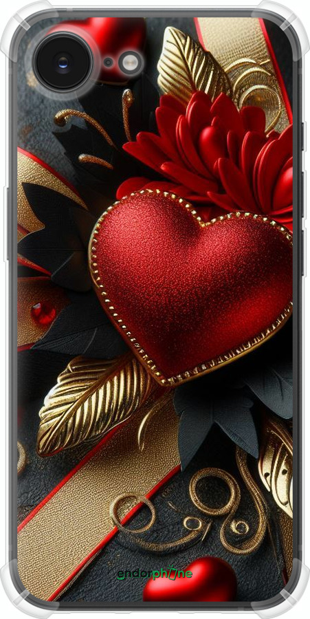 Силіконовий протиударний с посиленими кутами чехол Сердечки v2 для Apple iPhone SE 4 - 5832sp-3652 изображение 