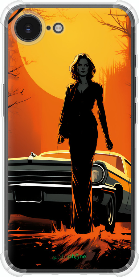 Силіконовий протиударний с посиленими кутами чехол Чохол для телефону Дівчина біля автомобіля для Apple iPhone SE 4 - 5946sp-3652 изображение 