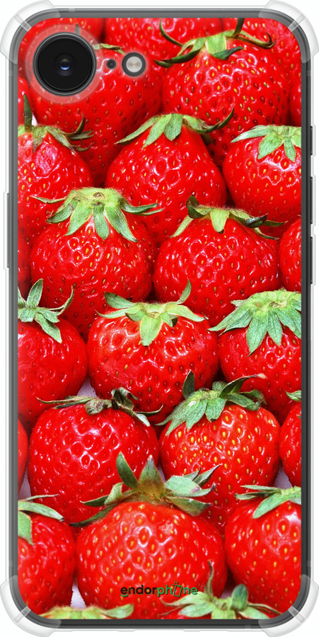 Силіконовий протиударний с посиленими кутами чехол Полуниця для Apple iPhone SE 4 - 6020sp-3652 изображение 