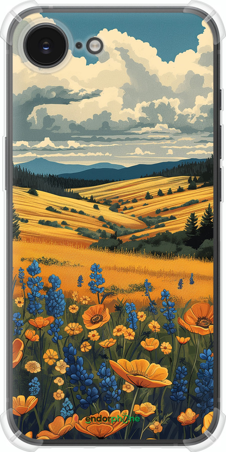 Силіконовий протиударний с посиленими кутами чехол Українське поле для Apple iPhone SE 4 - 6082sp-3652 изображение 