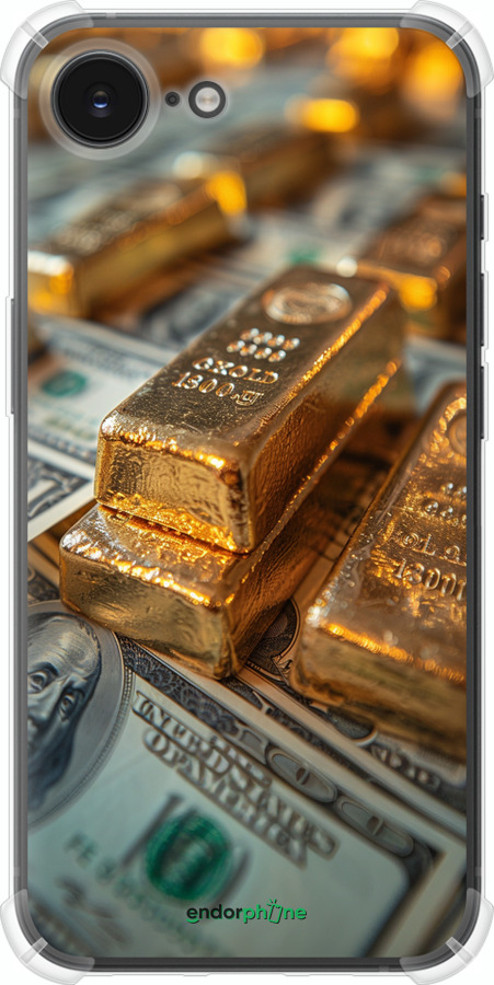 Силикон с усиленными углами чехол Слитки и доллары для Apple iPhone SE 4 - 6105sp-3652 изображение 