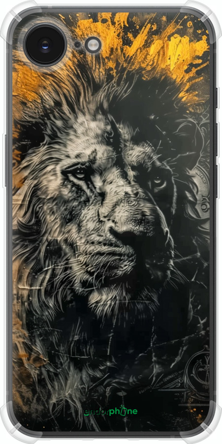 Силикон с усиленными углами чехол Лев в золотых красках для Apple iPhone SE 4 - 6155sp-3652 изображение 