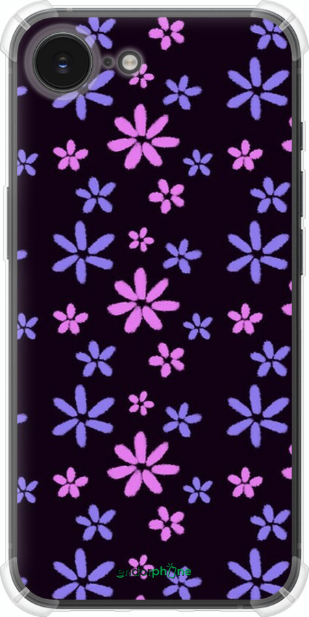 Силіконовий протиударний с посиленими кутами чехол з квітами для Apple iPhone SE 4 - 6258sp-3652 изображение 