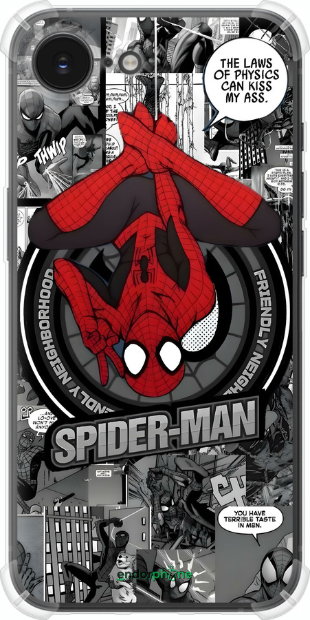 Силіконовий протиударний с посиленими кутами чехол Человек паук для Apple iPhone SE 4 - 6279sp-3652 изображение 