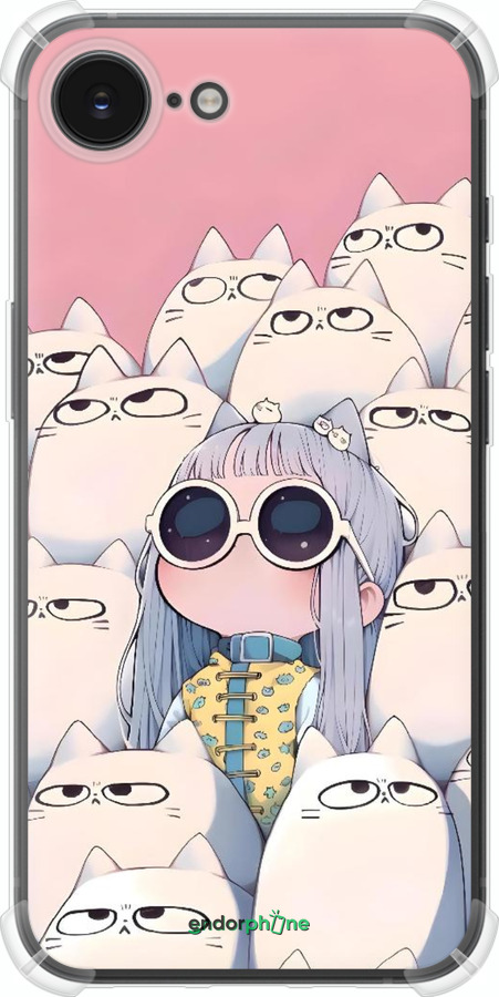 Силіконовий протиударний с посиленими кутами чехол Малышка с котами для Apple iPhone SE 4 - 6295sp-3652 изображение 