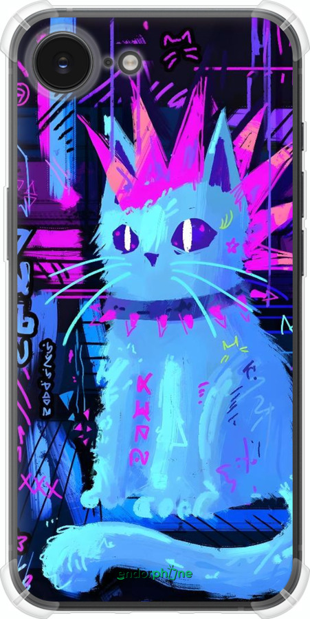 Силикон с усиленными углами чехол Кот панк для Apple iPhone SE 4 - 6311sp-3652 изображение 