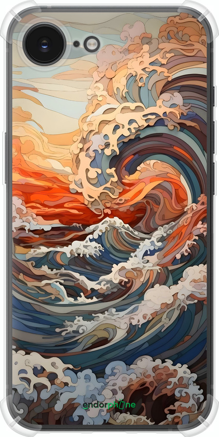 Силикон с усиленными углами чехол Арт волны для Apple iPhone 16e - 6324sp-3971 изображение 