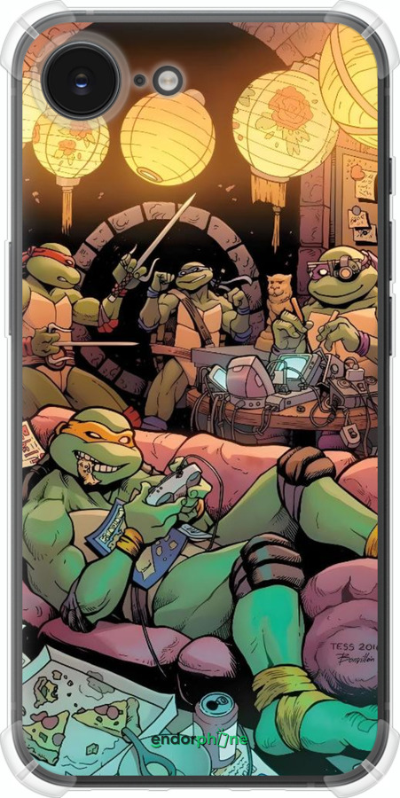 Силикон с усиленными углами чехол Черепашки нинзя для Apple iPhone 16e - 6346sp-3971 изображение 