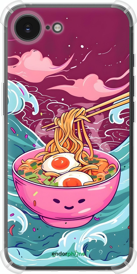 Силіконовий протиударний с посиленими кутами чехол Рамен для Apple iPhone SE 4 - 6360sp-3652 изображение 