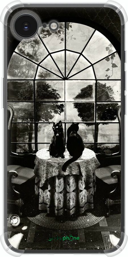 Силикон с усиленными углами чехол Череп и коты для Apple iPhone 16e - 6432sp-3971 изображение 