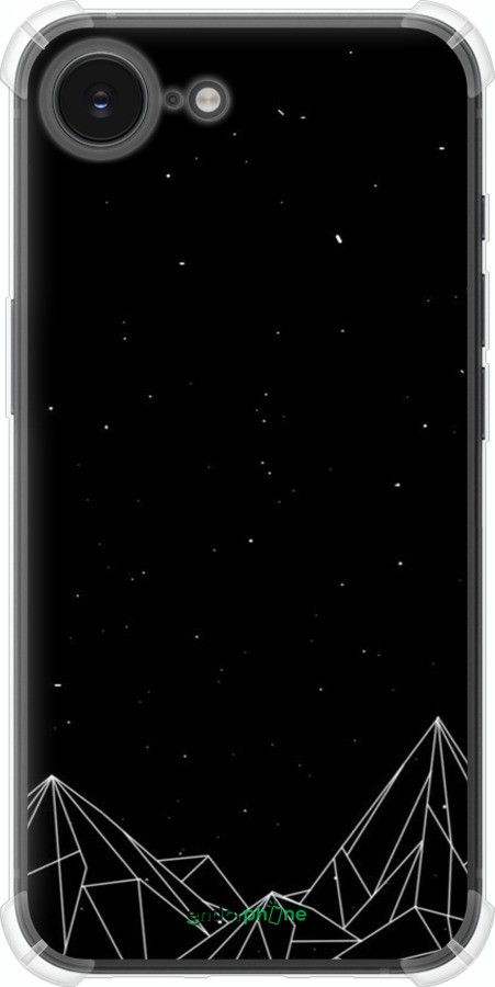 Силикон с усиленными углами чехол Черно белые абстрактные горы для Apple iPhone SE 4 - 6437sp-3652 изображение 