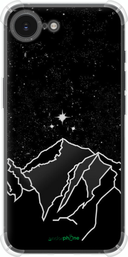 Силикон с усиленными углами чехол Минималистический горный пейзаж для Apple iPhone 16e - 6438sp-3971 изображение 