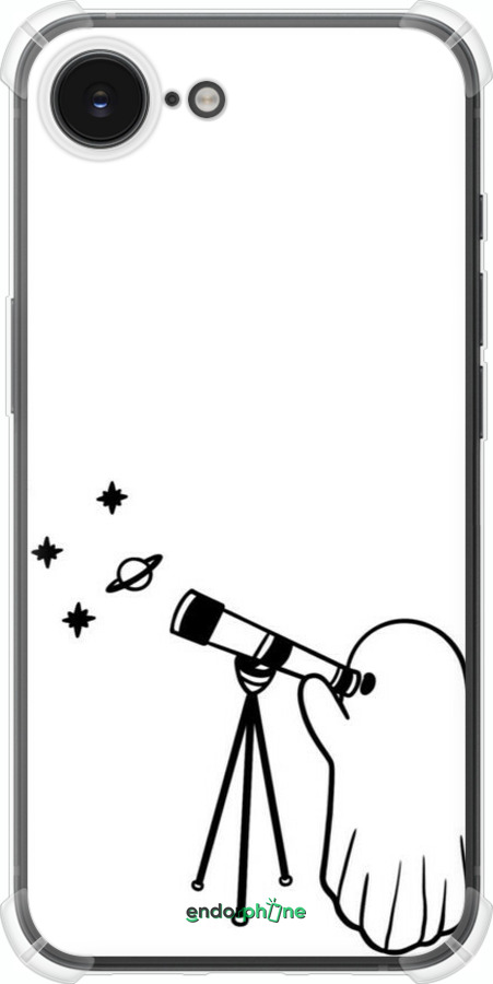 Силикон с усиленными углами чехол Привидение астроном для Apple iPhone 16e - 6444sp-3971 изображение 