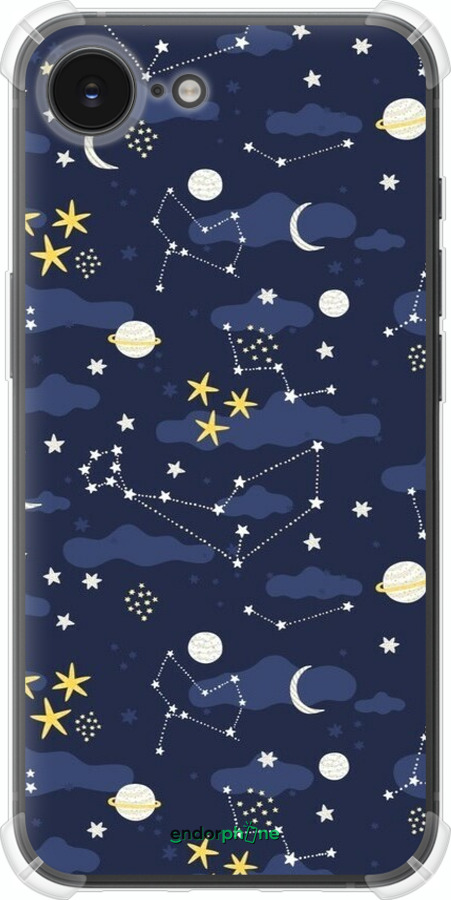 Силіконовий протиударний с посиленими кутами чехол Астрономічний візерунок для Apple iPhone 16e - 6446sp-3971 изображение 