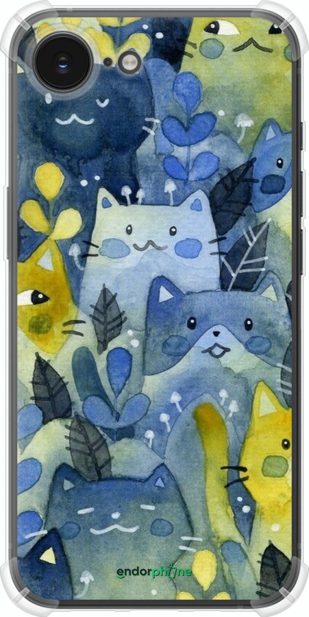 Силіконовий протиударний с посиленими кутами чехол Із зображенням котячого лісу для Apple iPhone SE 4 - 6447sp-3652 изображение 