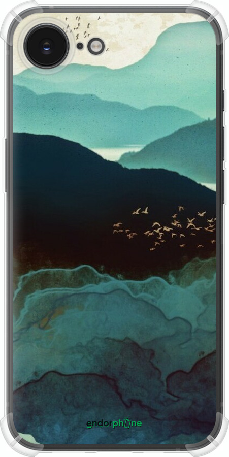 Силикон с усиленными углами чехол С изображением гор Индиго для Apple iPhone SE 4 - 6484sp-3652 изображение 