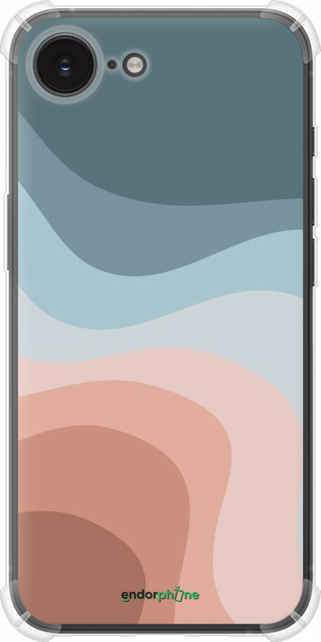 Силикон с усиленными углами чехол С синими и розовыми волнами в стиле ретро для Apple iPhone SE 4 - 6532sp-3652 изображение 