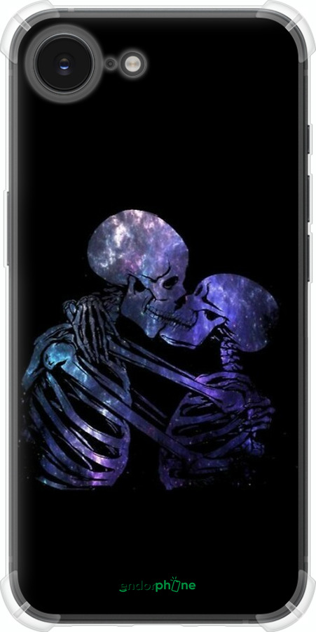 Силіконовий протиударний с посиленими кутами чехол Із зображенням скелета для Apple iPhone SE 4 - 6537sp-3652 изображение 