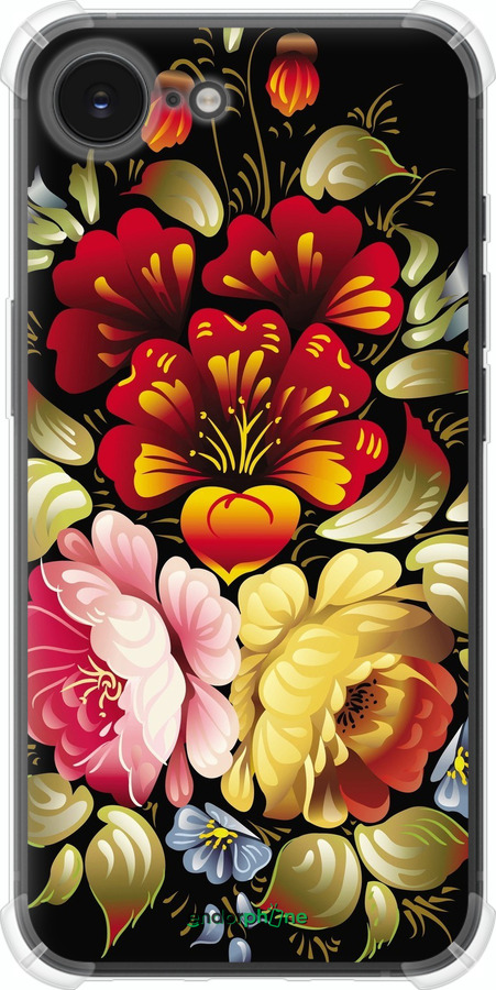 Силіконовий протиударний с посиленими кутами чехол Хохлома 6 для Apple iPhone SE 4 - 829sp-3652 изображение 