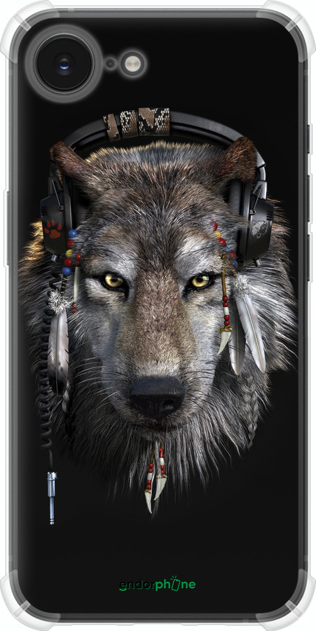 Силикон с усиленными углами чехол Волк-меломан для Apple iPhone SE 4 - 875sp-3652 изображение 