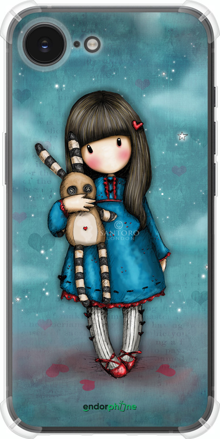 Силикон с усиленными углами чехол Девочка с зайчиком для Apple iPhone SE 4 - 915sp-3652 изображение 