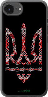Силиконовый чехол Герб - вышиванка на черном фоне для Apple iPhone SE 4 - 1196u-3652 изображение 