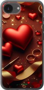 Силиконовый чехол Сердечки v3 для Apple iPhone 16e - 5833u-3971 изображение 