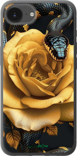Силиконовый чехол Black snake and golden rose для Apple iPhone SE 4 - 6068u-3652 изображение 