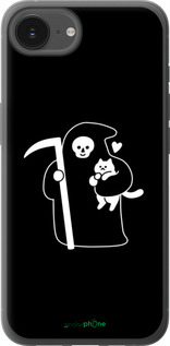 Силиконовый чехол Минималистичный арт: смерть и кошка для Apple iPhone 16e - 6529u-3971 изображение 