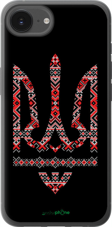 Силиконовый чехол Герб - вышиванка на черном фоне для Apple iPhone SE 4 - 1196u-3652 изображение 