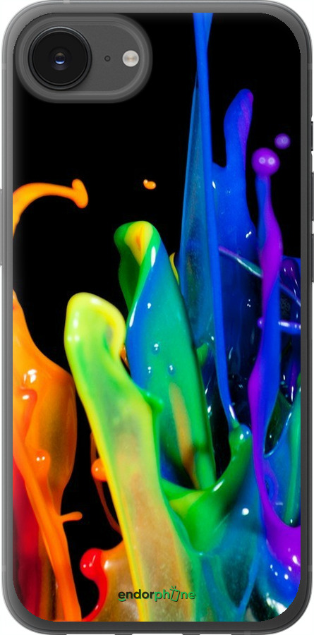 Силиконовый чехол брызги краски для Apple iPhone 16e - 3957u-3971 изображение 