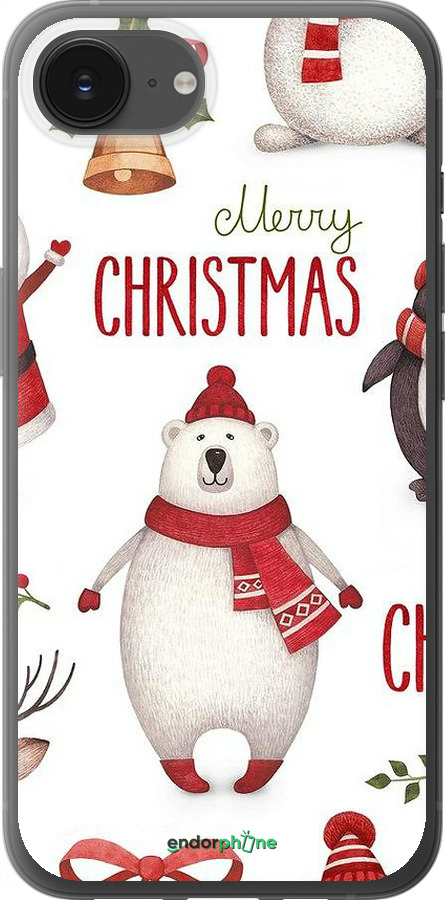 Силиконовый чехол Merry Christmas для Apple iPhone 16e - 4106u-3971 изображение 