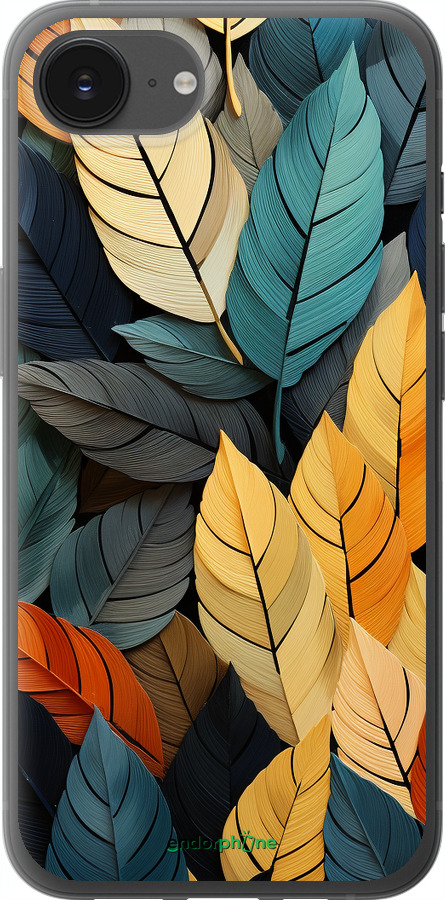 Силиконовый чехол Кольорове листя для Apple iPhone SE 4 - 5644u-3652 изображение 