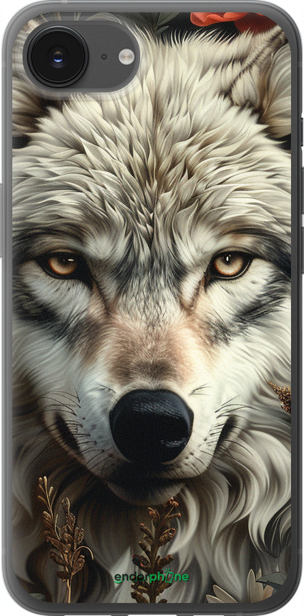 Силиконовый чехол Волчий взгляд для Apple iPhone 16e - 6066u-3971 изображение 
