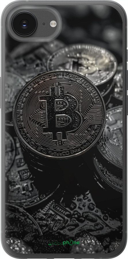 Силиконовый чехол Black Bitcoin для Apple iPhone SE 4 - 6090u-3652 изображение 