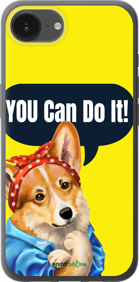 Силиконовый чехол чехол с корги You Can Do It для Apple iPhone 16e - 6184u-3971 изображение 