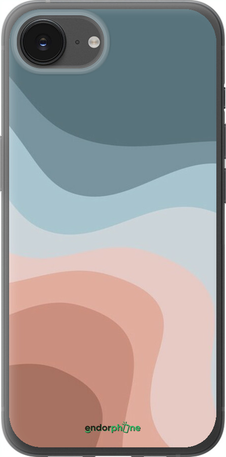Силиконовый чехол С синими и розовыми волнами в стиле ретро для Apple iPhone SE 4 - 6532u-3652 изображение 