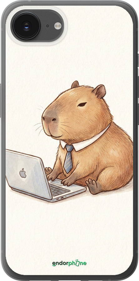 Силиконовый чехол Funny Capybara CEO Working для Apple iPhone SE 4 - 6777u-3652 изображение 