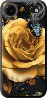 TPU чехол Black snake and golden rose для Apple iPhone 17 AIR - 6068b-4032 изображение 