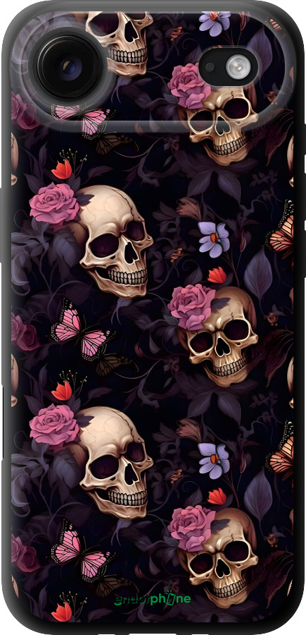 TPU чехол Черепа и розы для Apple iPhone 17 AIR - 6316b-4032 изображение 