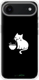 Силикон с усиленными углами чехол С милым котом на черном фоне для Apple iPhone 17 AIR - 6528sp-4032 изображение 